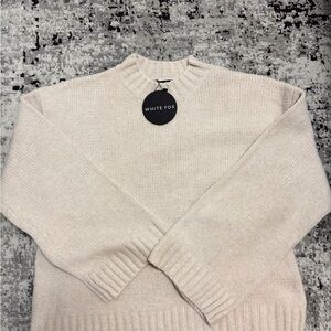 White Fox Boutique Cream Women's Crewneck Sweater